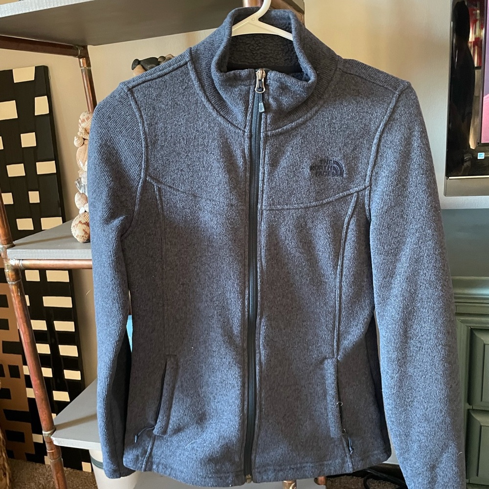North face deep blue zip up